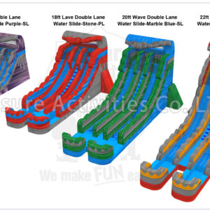 20ft volcano double lane water slide marble red sl