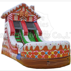 13ft single lane water slide ginger bread house sl