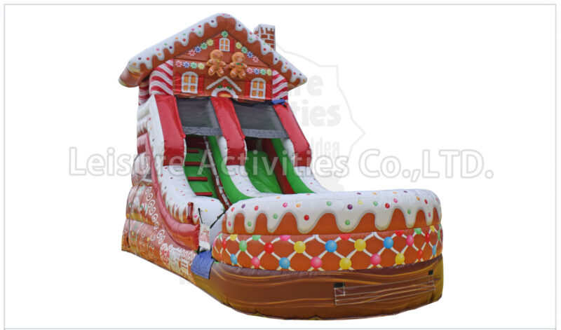 13ft single lane water slide ginger bread house sl
