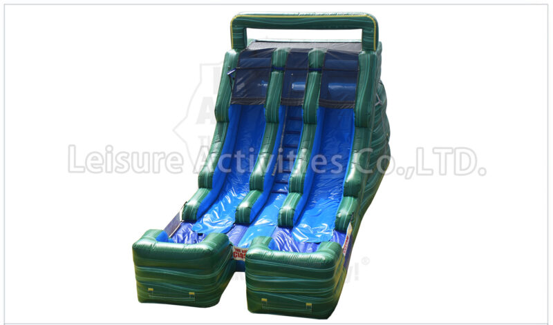 15ft double lane water slide marble green sl