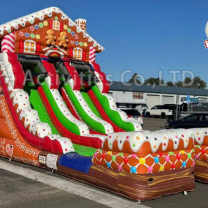 16ft double lane water slide ginger bread house sl