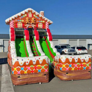 16ft double lane water slide ginger bread house sl