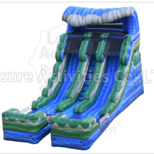 16ft wave double lane water slide marble blue sl