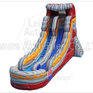 18ft volcano single lane water slide marble red rpl