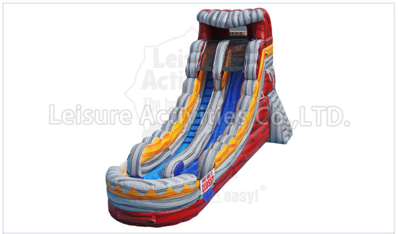18ft volcano single lane water slide marble red rpl