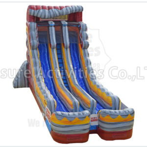 20ft volcano double lane water slide marble red sl