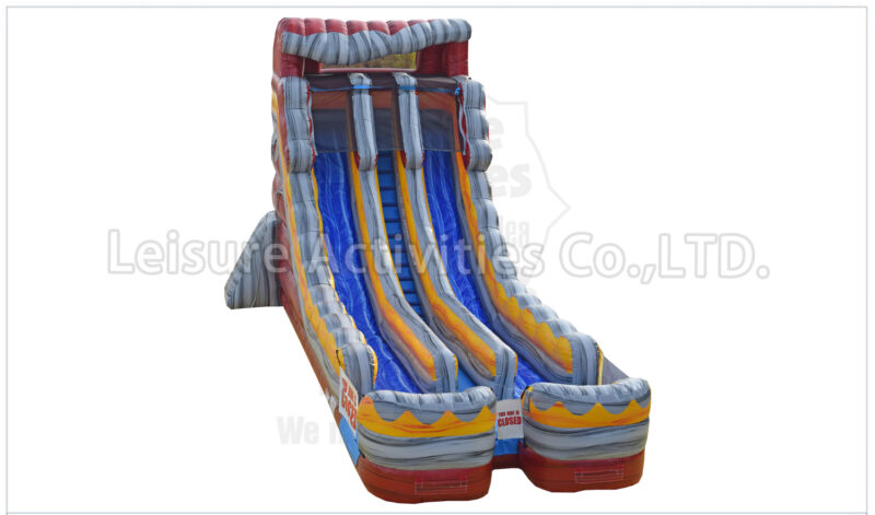 20ft volcano double lane water slide marble red sl