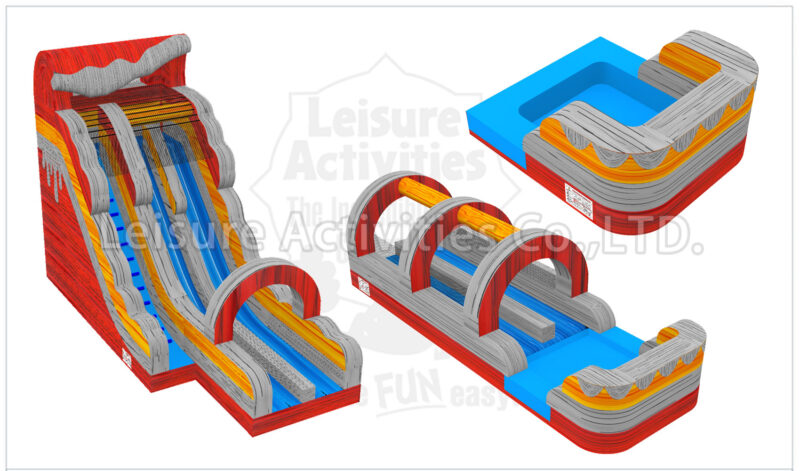 22ft double lane volcano slip n slide lte pl/sl