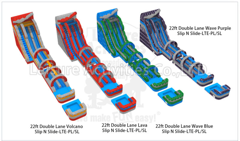 22ft double lane wave blue slip n slide lte pl/sl