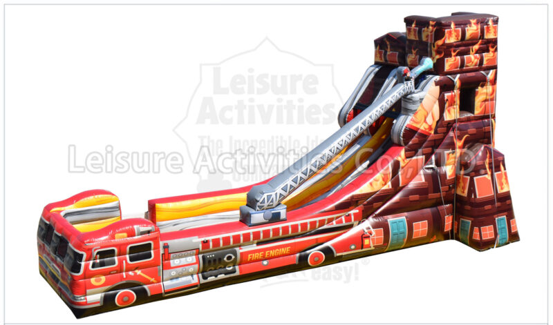 18ft single lane fire truck water slide sl