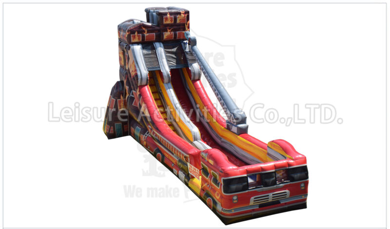 18ft single lane fire truck water slide sl