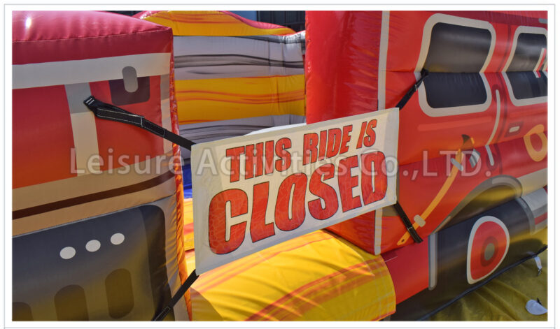 18ft single lane fire truck water slide sl