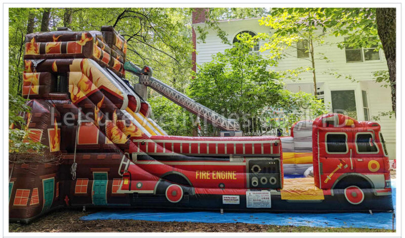 16ft single lane fire truck water slide sl