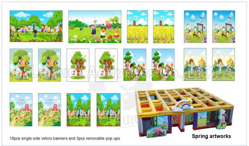 30ft hybrid maze artworks fall/halloween/christmas/spring/winter (18pcs single side artworks)(price per set per theme)