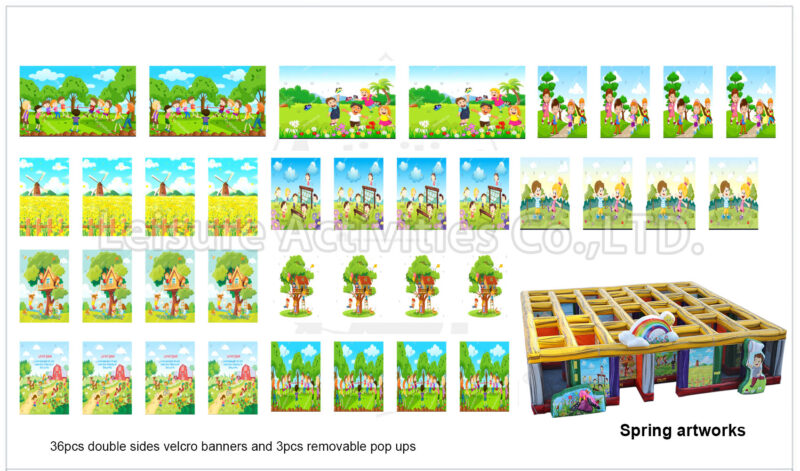 30ft hybrid maze artworks fall/halloween/christmas/spring/winter (36pcs double sides artworks)(price per set per theme)