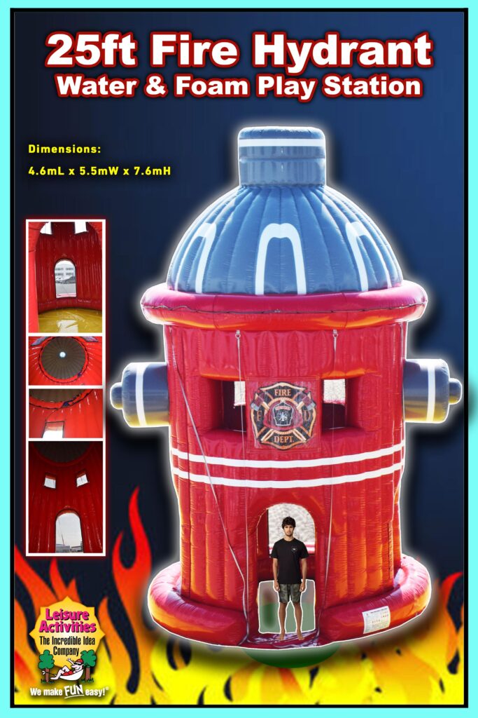25ft fire hydrant water foam play station
