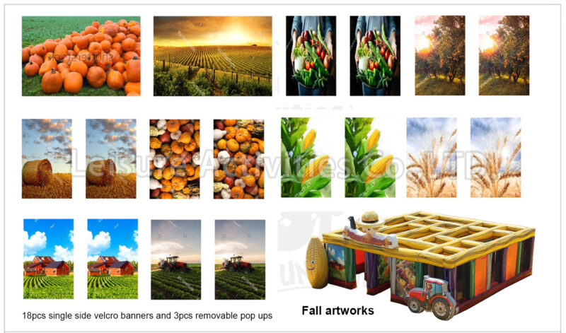 22ft hybrid maze artworks fall/halloween/christmas/spring/winter　　 (18pcs single side artworks)(price per set per theme)