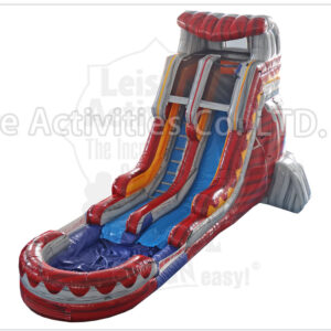 18ft volcano marble red single lane water slide ripl