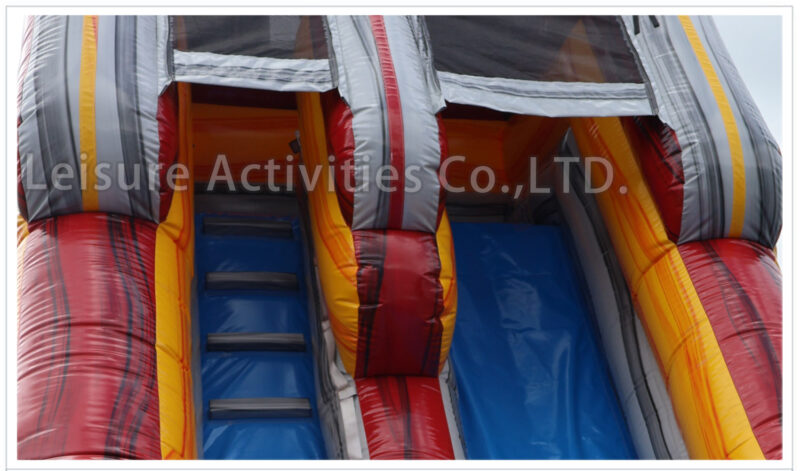 18ft volcano marble red single lane water slide ripl