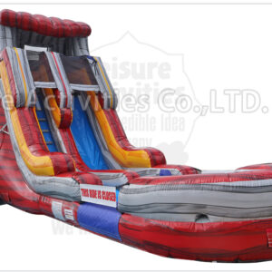 18ft volcano marble red single lane water slide ripl