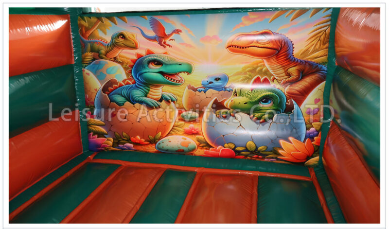 t rex bouncy castle with slide