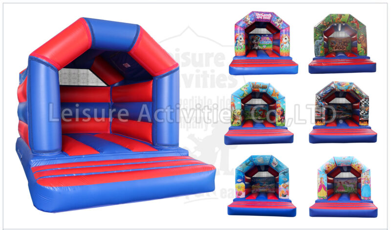 a frame red blue bouncy castle