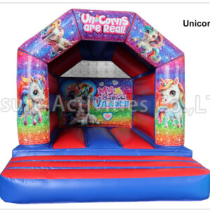 a frame red blue bouncy castle a frame red blue bouncy castle