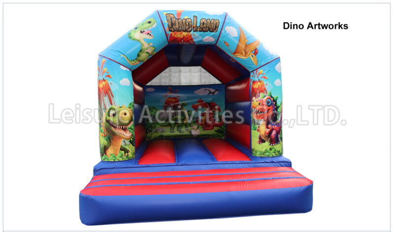 a frame red blue bouncy castle