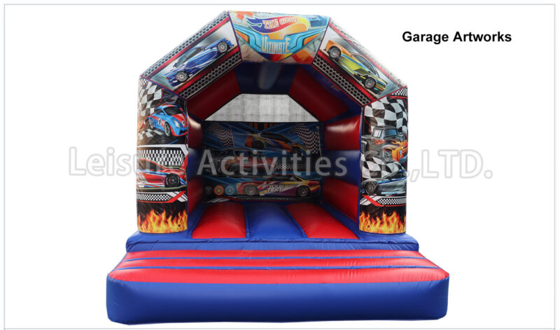a frame red blue bouncy castle
