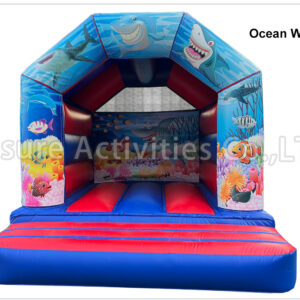 a frame red blue bouncy castle a frame red blue bouncy castle