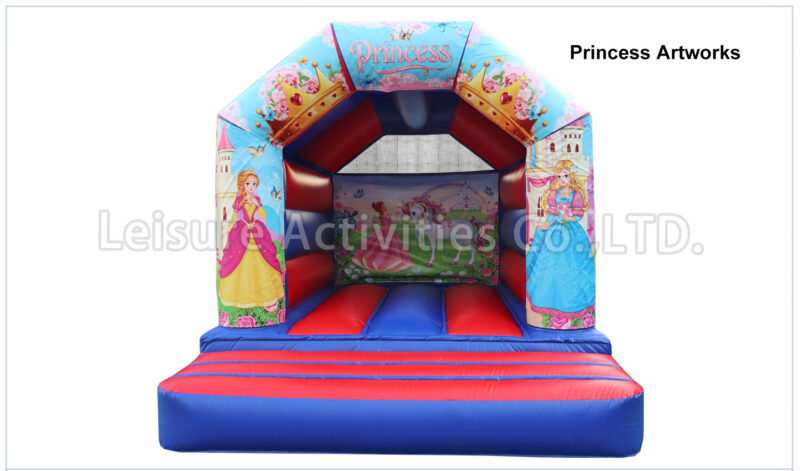 a frame red blue bouncy castle