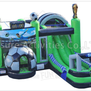 soccer bouncer combo double lane wet/dry