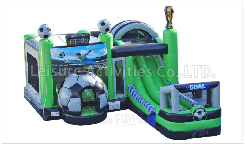 soccer bouncer combo double lane wet/dry