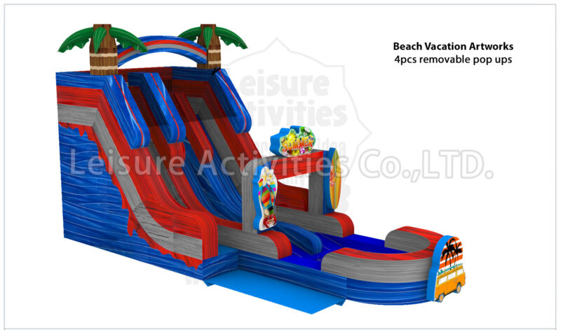 18ft hybrid double lane water slide ripl (max height 19ft)