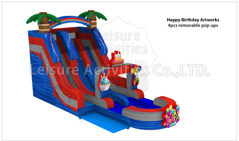 18ft hybrid double lane water slide ripl (max height 19ft)