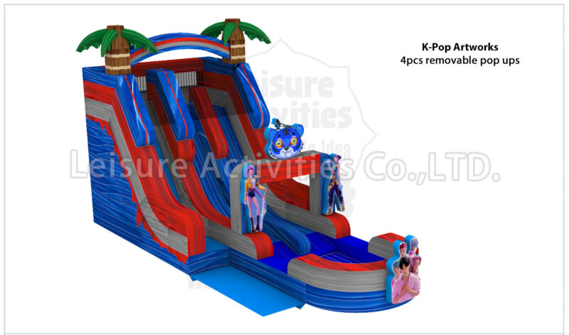 18ft hybrid double lane water slide ripl (max height 19ft)