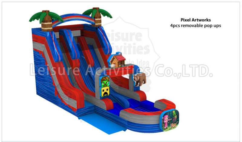 18ft hybrid double lane water slide ripl (max height 19ft)