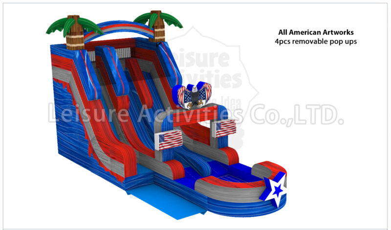 18ft hybrid double lane water slide ripl (max height 19ft)