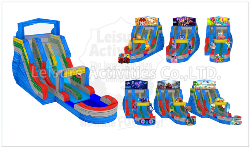 hybrid 19ft double lane water slide ripl