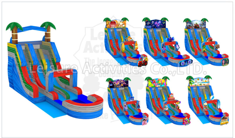 hybrid 19ft double lane water slide ripl
