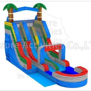 hybrid 19ft double lane water slide ripl