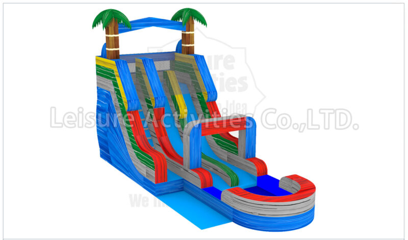 hybrid 19ft double lane water slide ripl