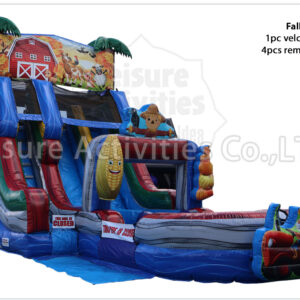 hybrid 19ft double lane water slide ripl