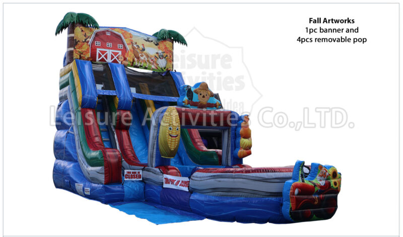 hybrid 19ft double lane water slide ripl