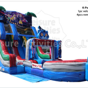 hybrid 19ft double lane water slide ripl