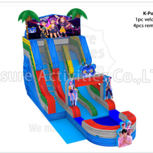hybrid 19ft double lane water slide ripl