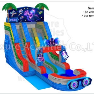 hybrid 19ft double lane water slide ripl