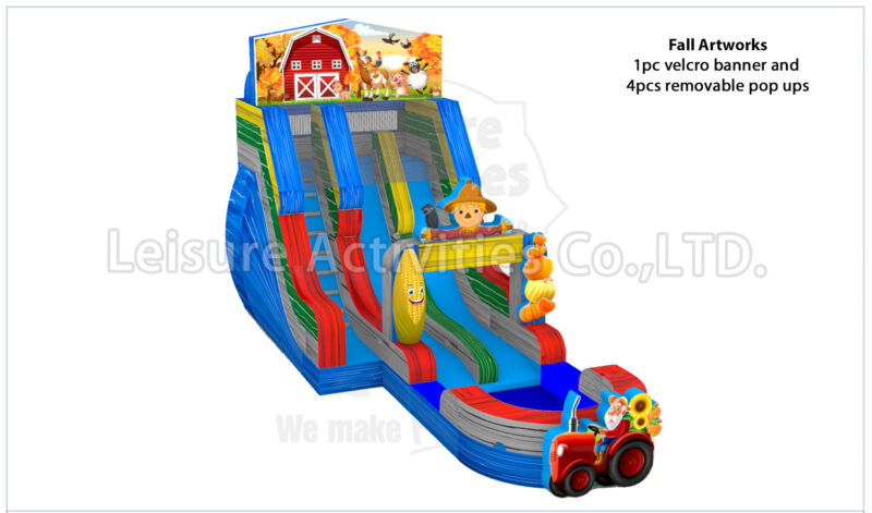 hybrid 19ft double lane water slide ripl