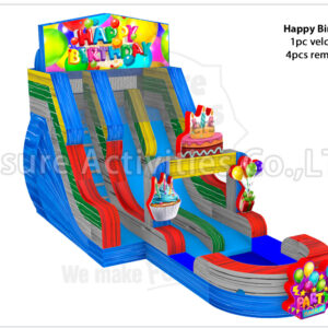 hybrid 19ft double lane water slide ripl