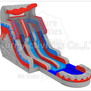 18ft lava stone double lane water slide ripl